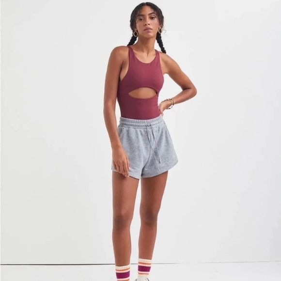 NWOT For Love And Lemons keyhole cutout front ribbed bodysuit 12779 - Picture 1 of 10